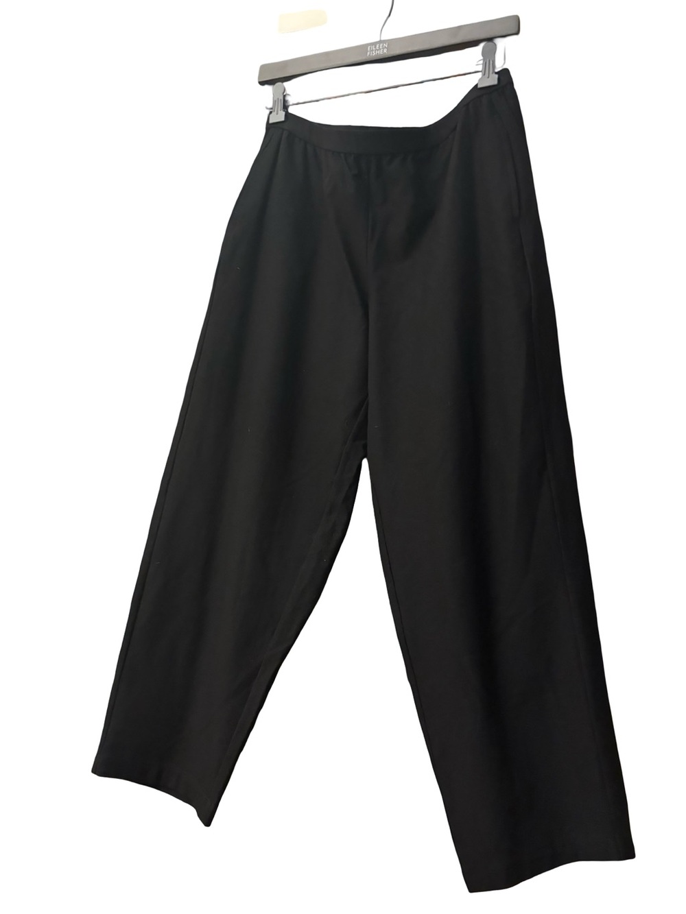 Eileen Fisher Black Cropped Wide-Leg Pants